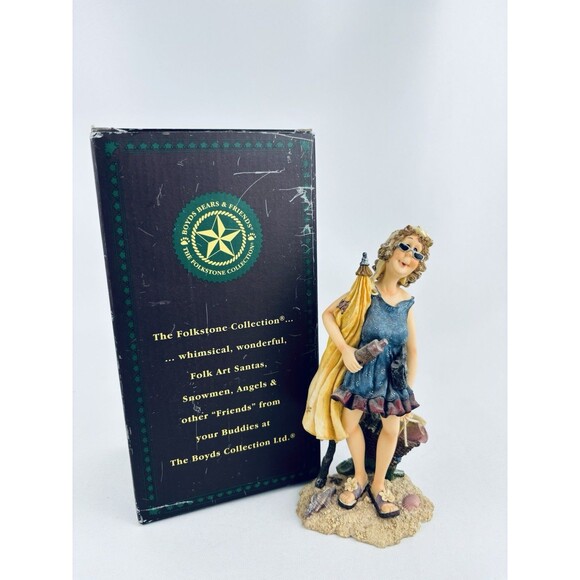 2001 Boyds Bears Folkstone Collection Edna B Sungoddess Life’s a Beach Figurine - Picture 1 of 10